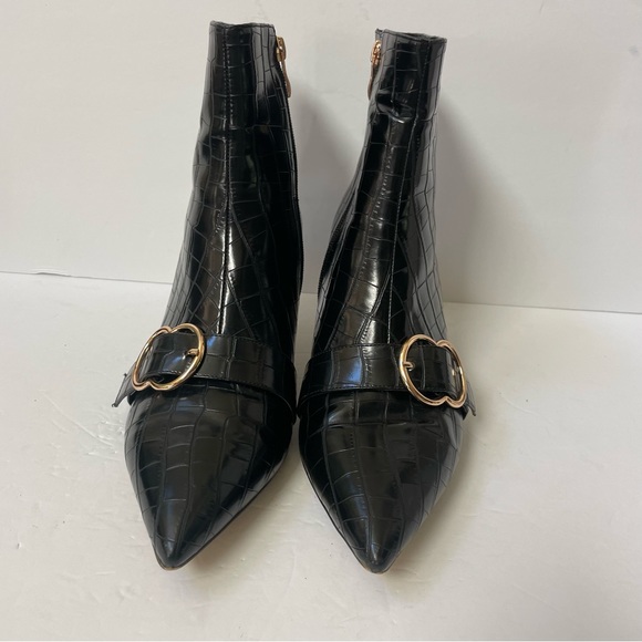 Onlymaker Pointed Toe Stone Pattern Kitten Heel Single Strap Booties EU 42/US 11 - Picture 6 of 16